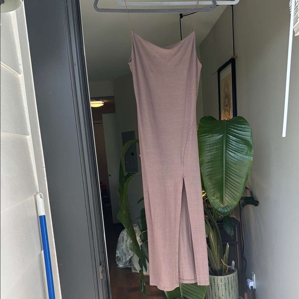 Joah brown slit dress mauve XS/S (final sale store closes 5.1)